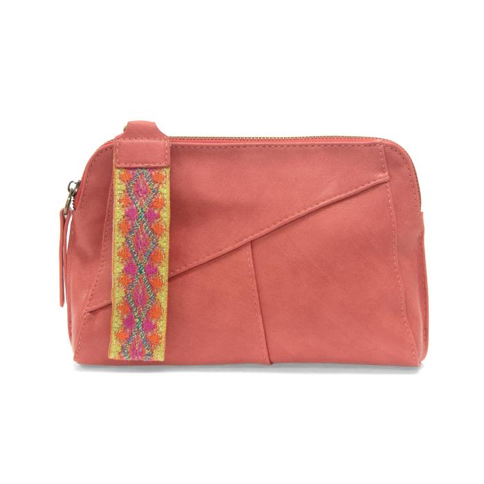 Joy Susan Gigi Crossbody with Woven Wrist Strap - Bright Coral