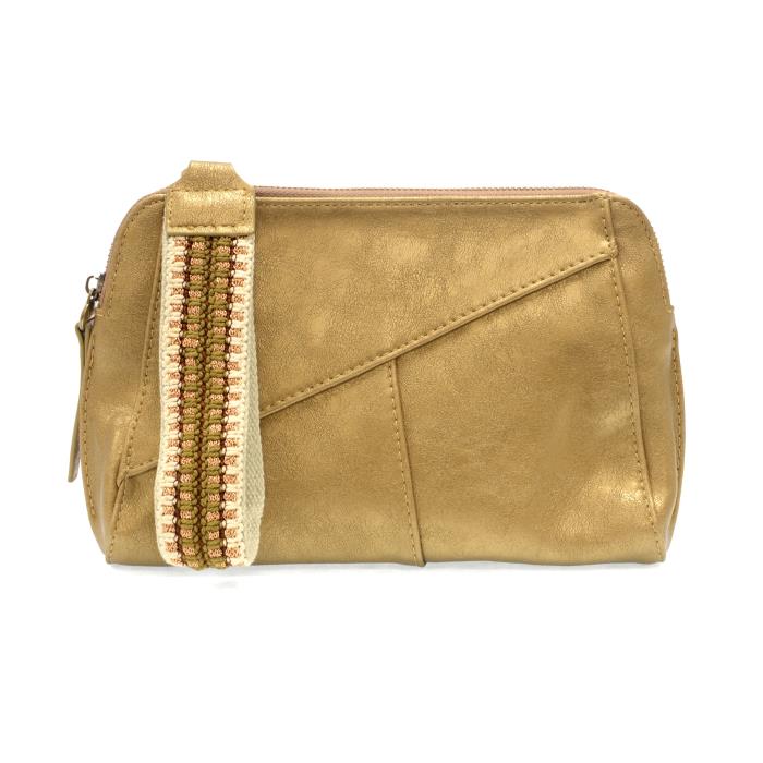 Joy Susan Gigi Crossbody with Woven Wrist Strap - Metallic Gold