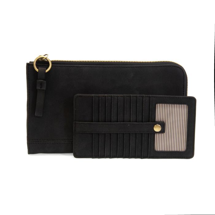 Joy Susan Faux Suede Karina Convertible Wristlet & Wallet - Black