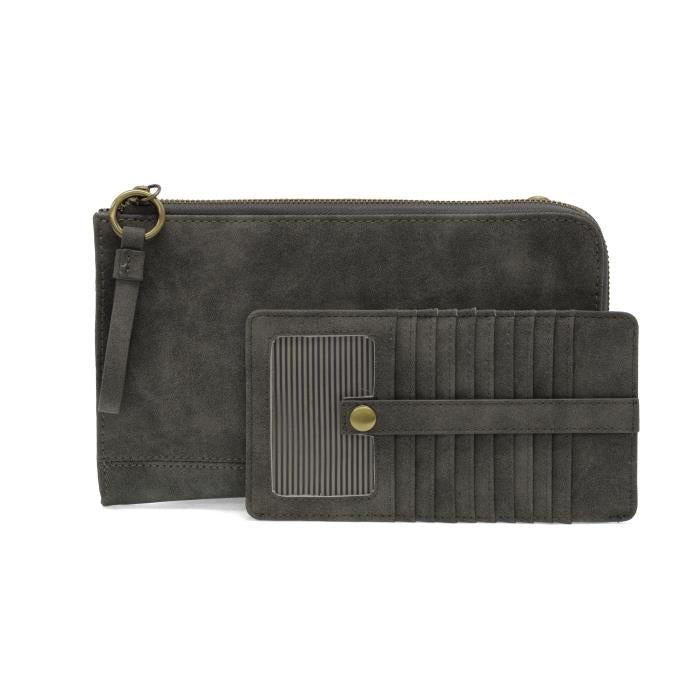 Joy Susan Faux Suede Karina Convertible Wristlet & Wallet - Shadow