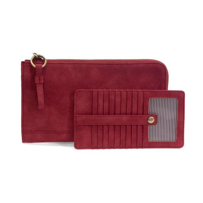 Joy Susan Faux Suede Karina Convertible Wristlet & Wallet - Rust