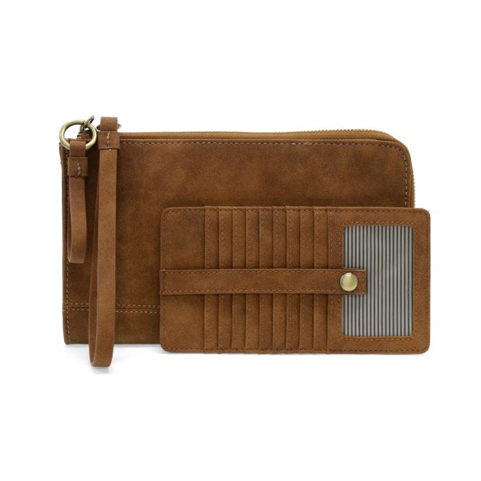 Joy Susan Faux Suede Karina Convertible Wristlet & Wallet - Walnut