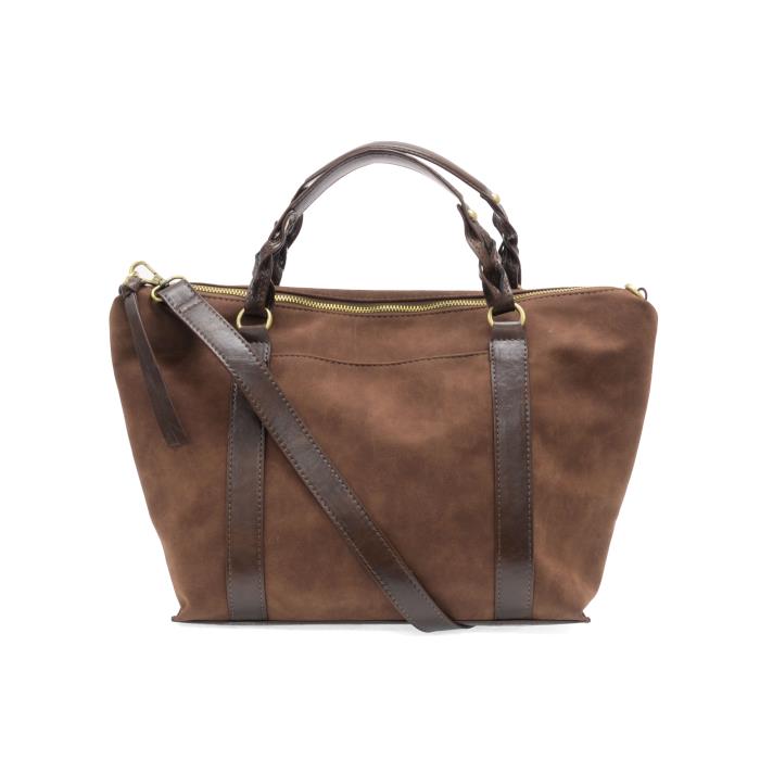 Joy Susan Mabel Faux Suede Tote - Pecan