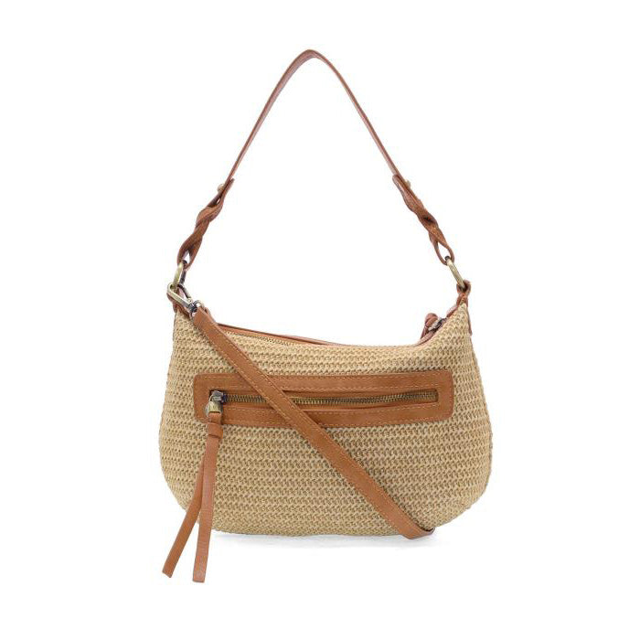 Joy Susan Effie Hobo w/ Removable Braided Strap - Natural Straw