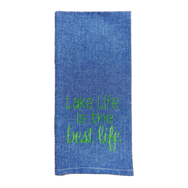 Hanging By A Thread Towel - Lake Life is Best
