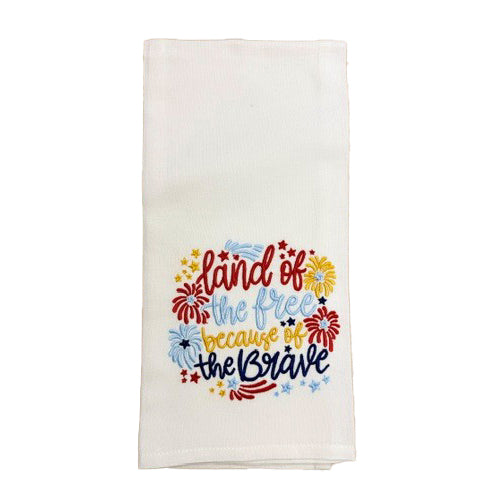 Hanging By A Thread Wheat Towel - Land of the Free Because of the Brave