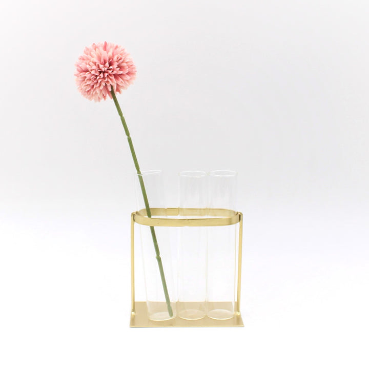 Trade Cie Glass Vase in Gold Stand (Flower not included)