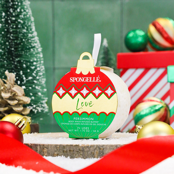 Spongellé® Love - Persimmon | Holiday Ornament Bath Sponge - 7+ WASHES