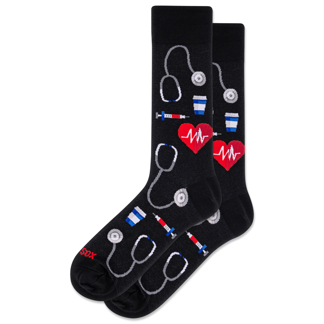 HOTSOX Men's Medical Crew Socks - Black