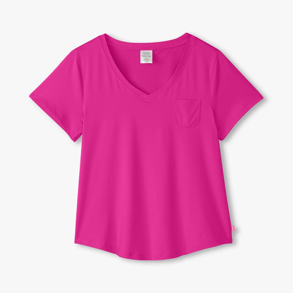 Hatley Capelton Road Women's Rose Violet V-Neck T-Shirt