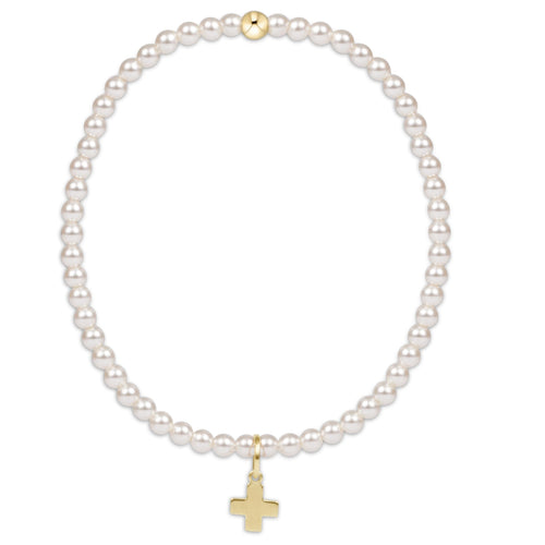enewton Classic Pearl 3mm Bead Bracelet - Signature Cross