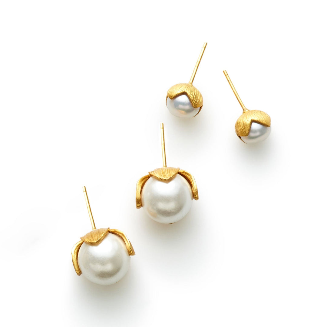 Julie Vos Penelope Stud Earrings - Pearl/Small