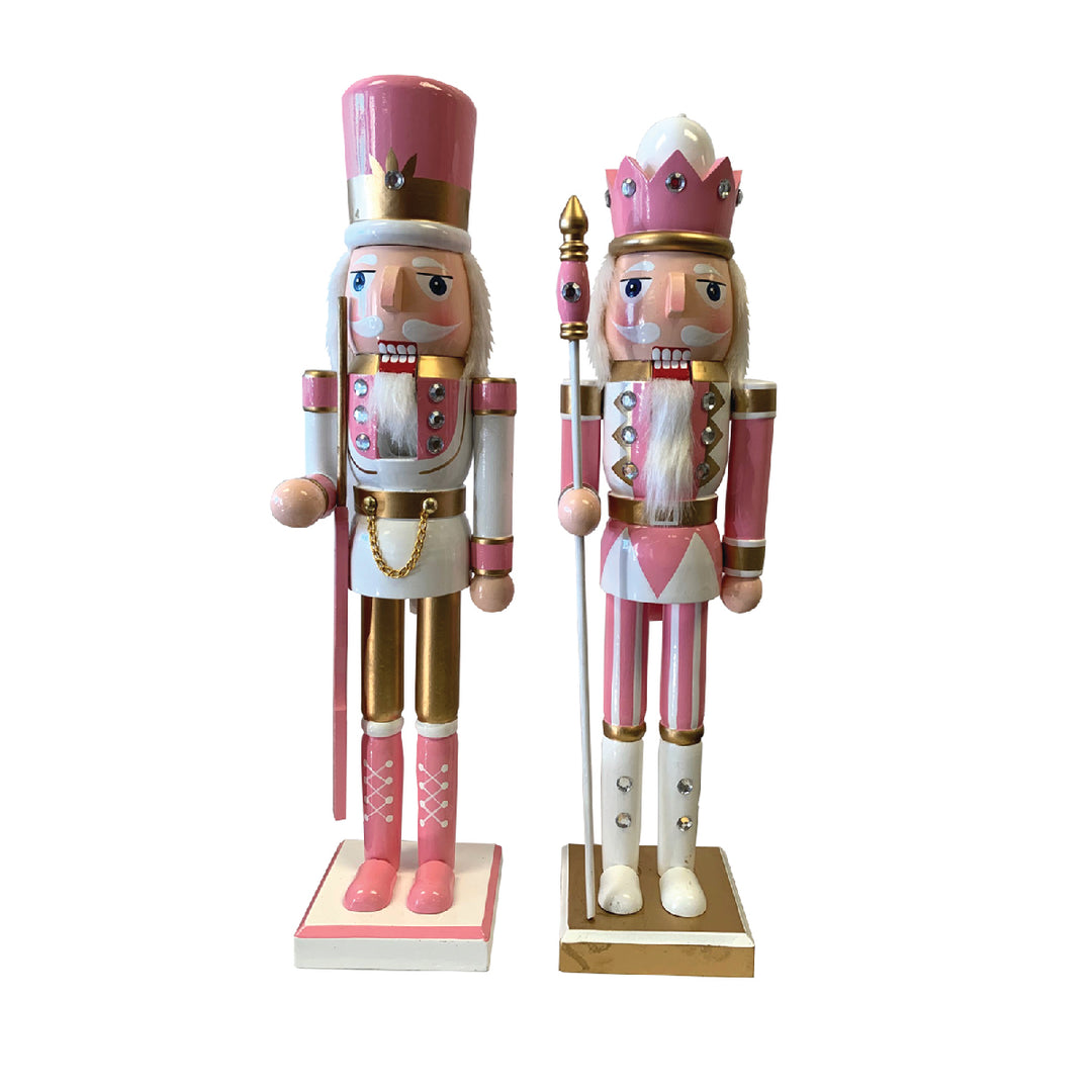 Santa's Workshop 14″ Pink & Gold Nutcracker