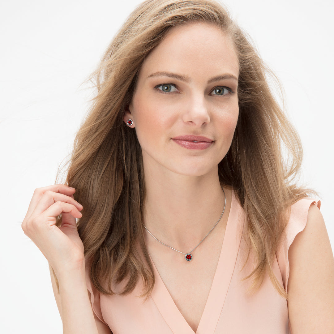Brighton Twinkle Mini Post Earrings - Garnet
