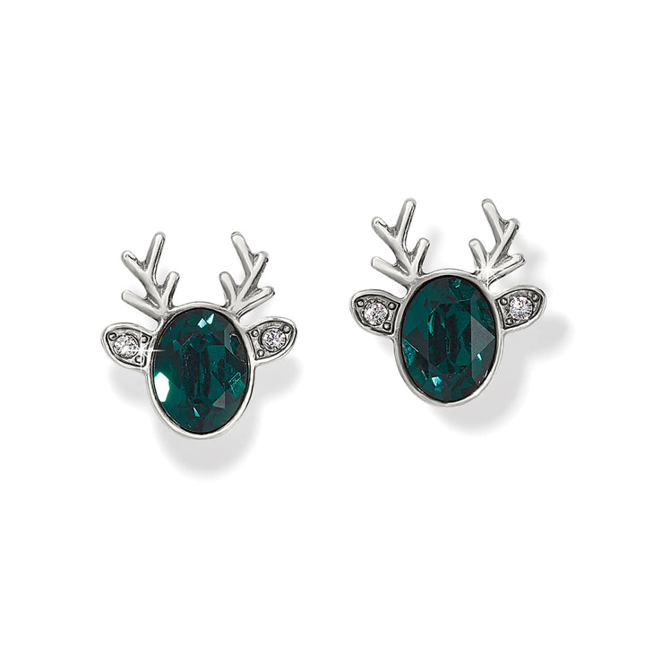 Brighton Reindeer Glitz Mini Post Earrings - Green