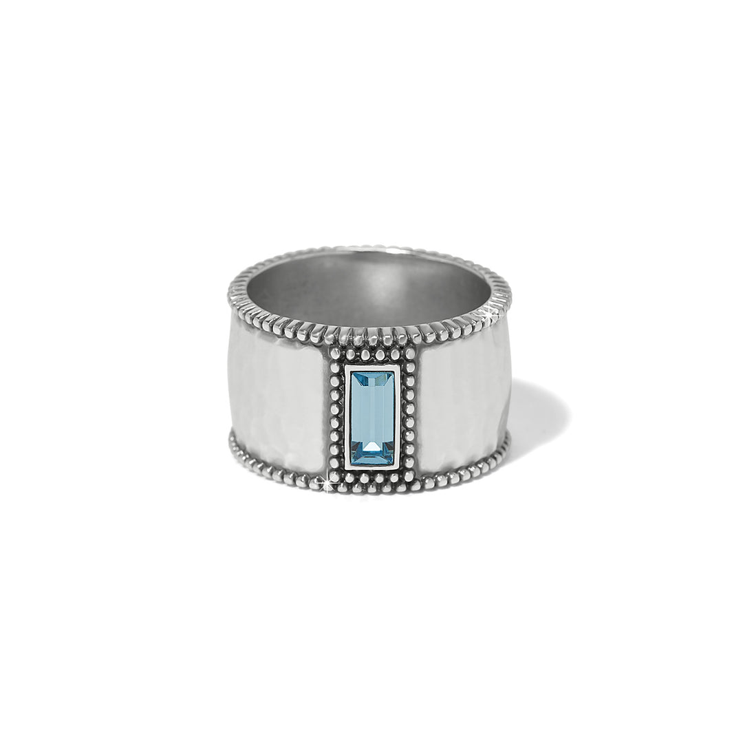 Brighton Pretty Tough Gem Wide Band Ring - Aquamarine/Size 7