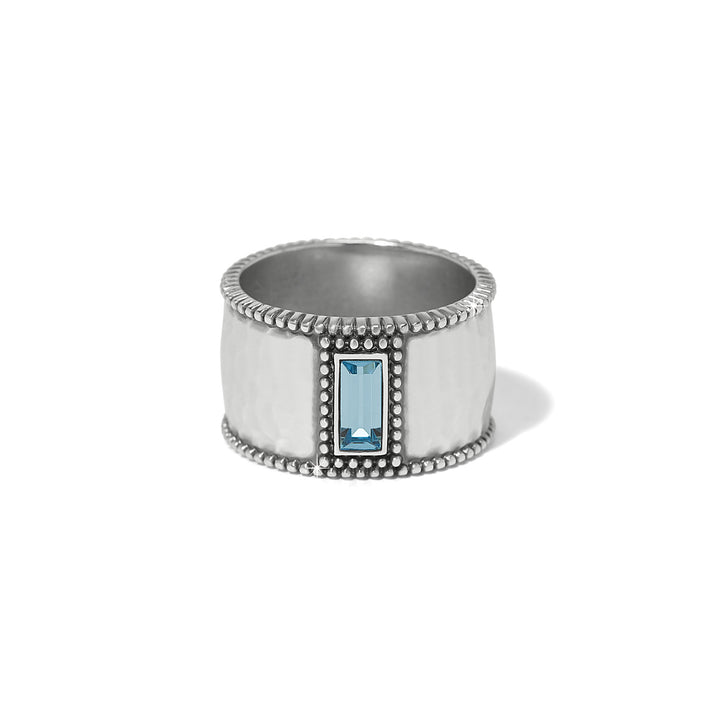 Brighton Pretty Tough Gem Wide Band Ring - Aquamarine/Size 7