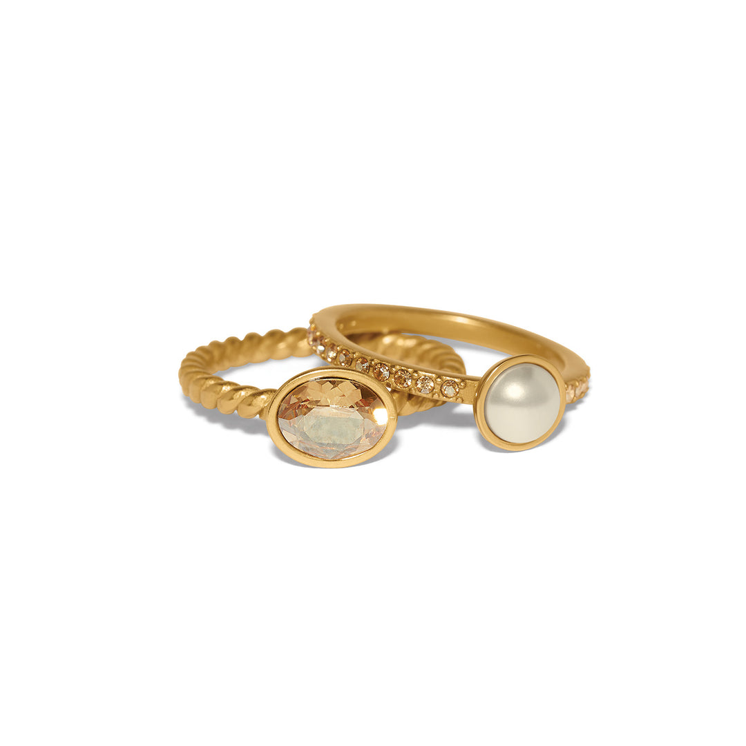 Brighton Trust Your Journey Double Pearl Ring - Size 8