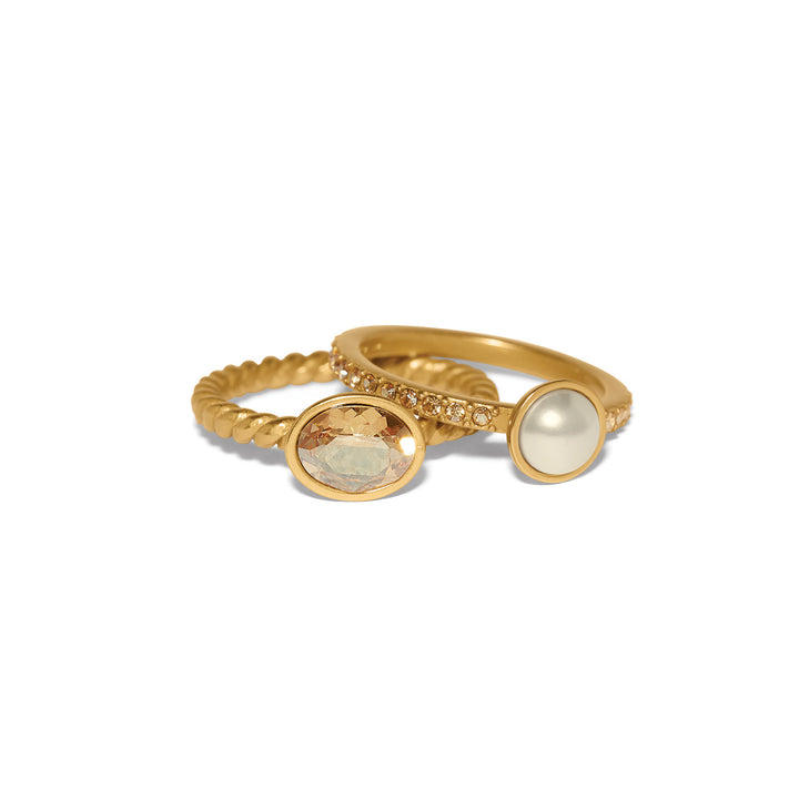 Brighton Trust Your Journey Double Pearl Ring - Size 8