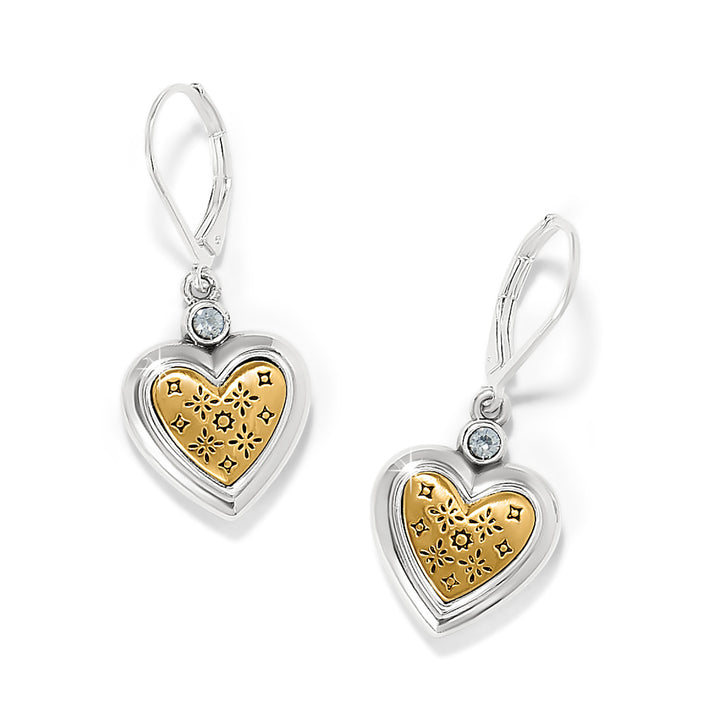 Brighton Mosaic Heart Two Tone Leverback Earrings