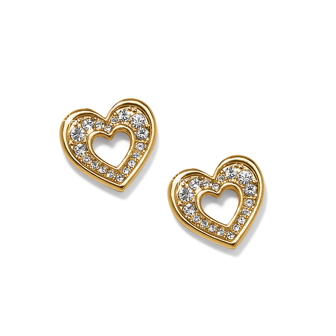 Brighton Enchanting Heart Post Earrings Gift Box - Gold