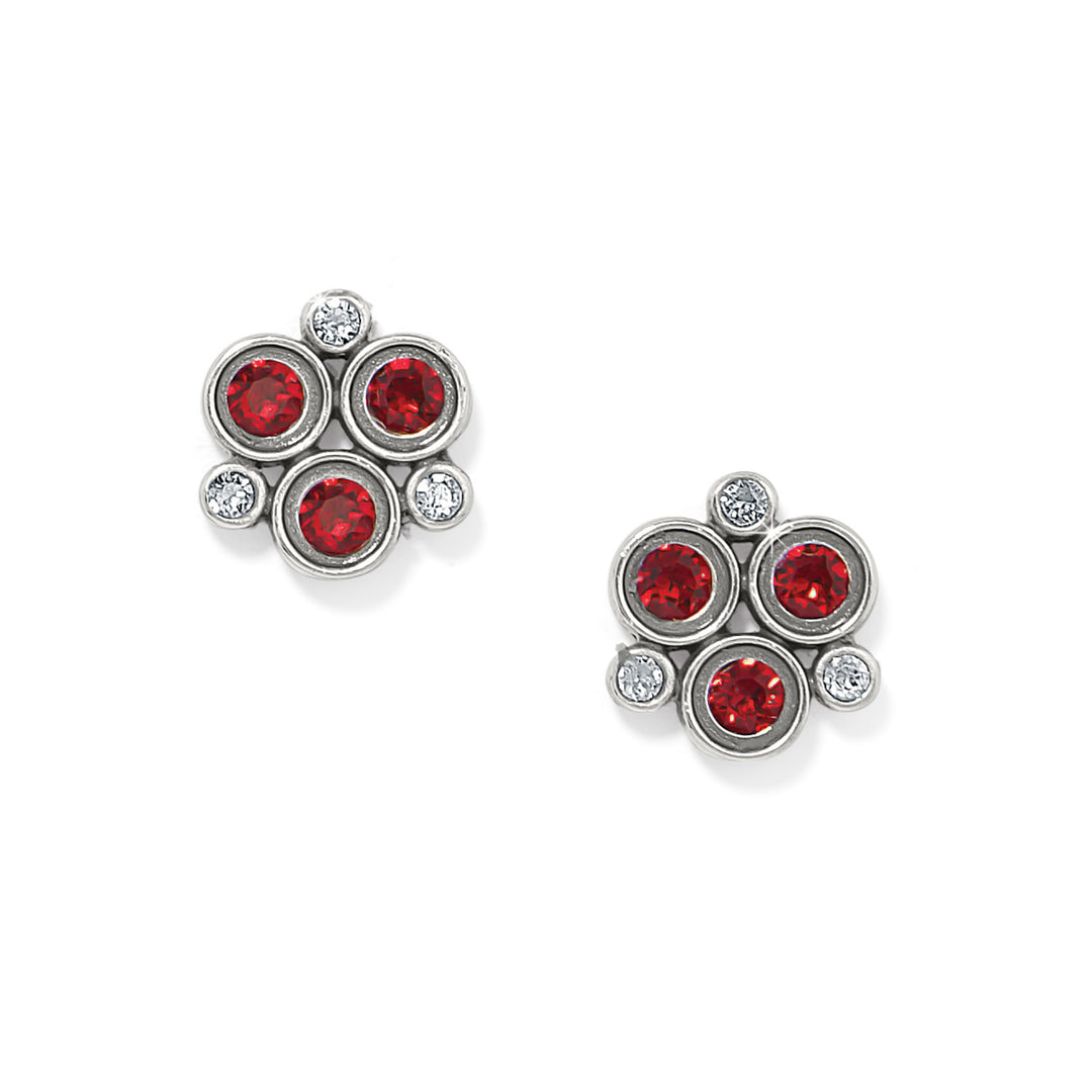 Brighton Constella Cluster Post Earrings - Silver-Red