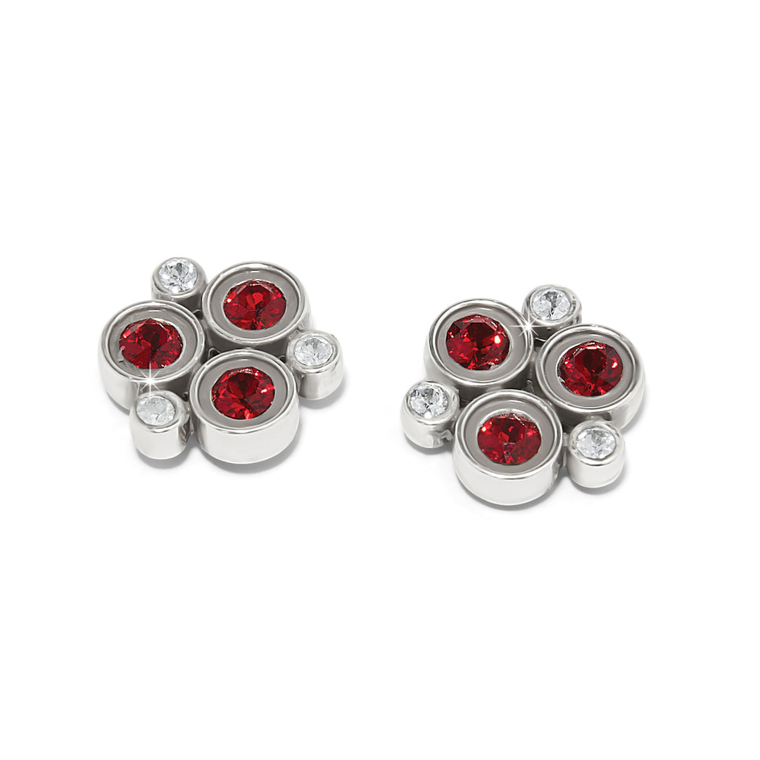 Brighton Constella Cluster Post Earrings - Silver-Red