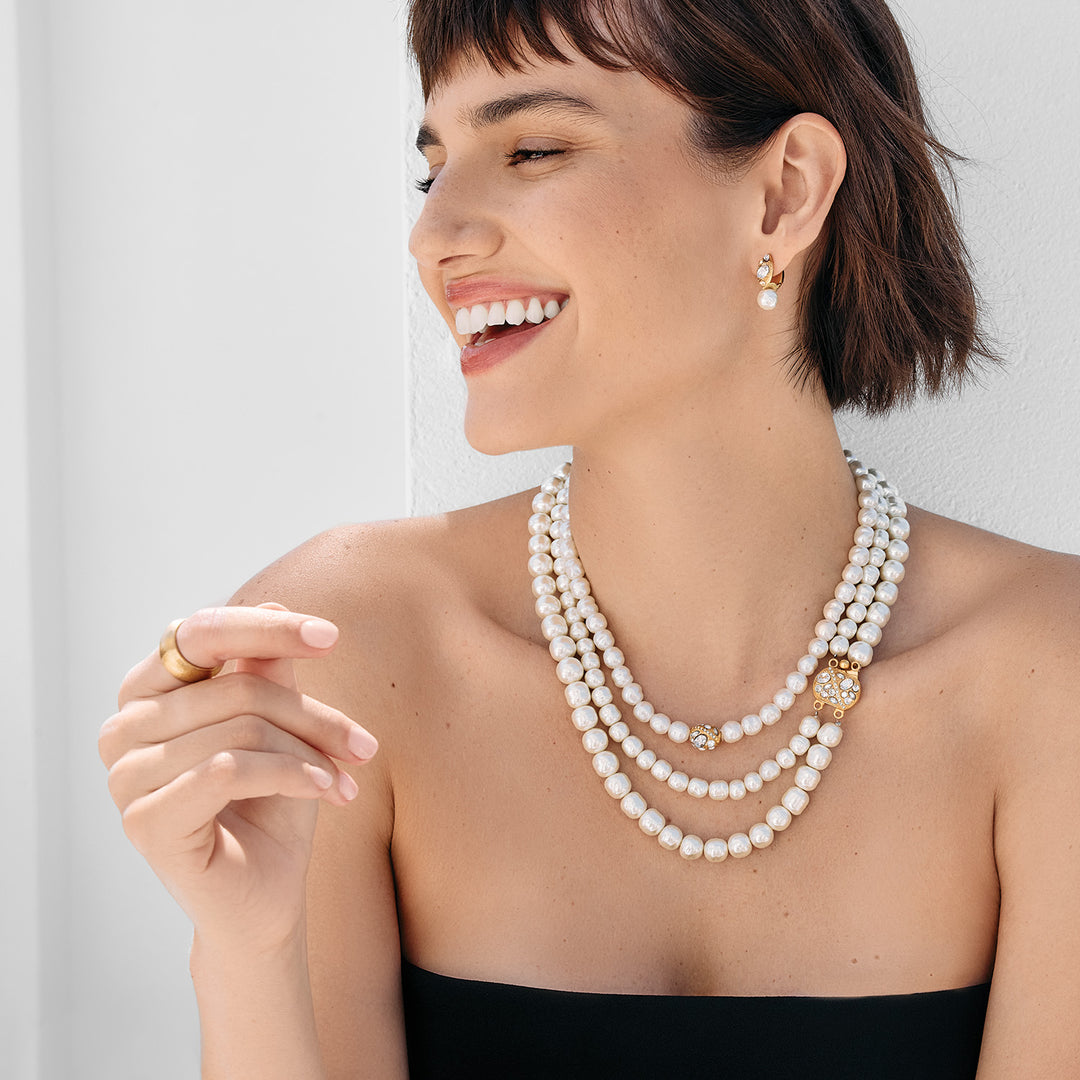 Brighton Trust Your Journey Pearl Drop Earrings