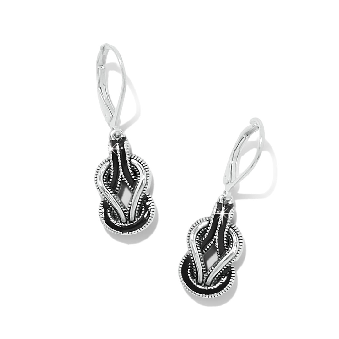 Brighton Interlok Harmony Leverback Earrings - Gold-Black