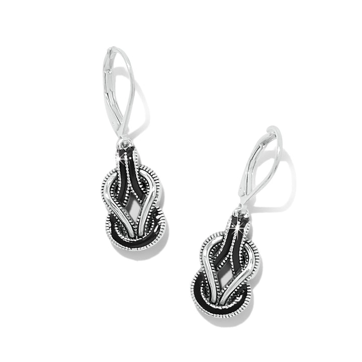 Brighton Interlok Harmony Leverback Earrings - Gold-Black
