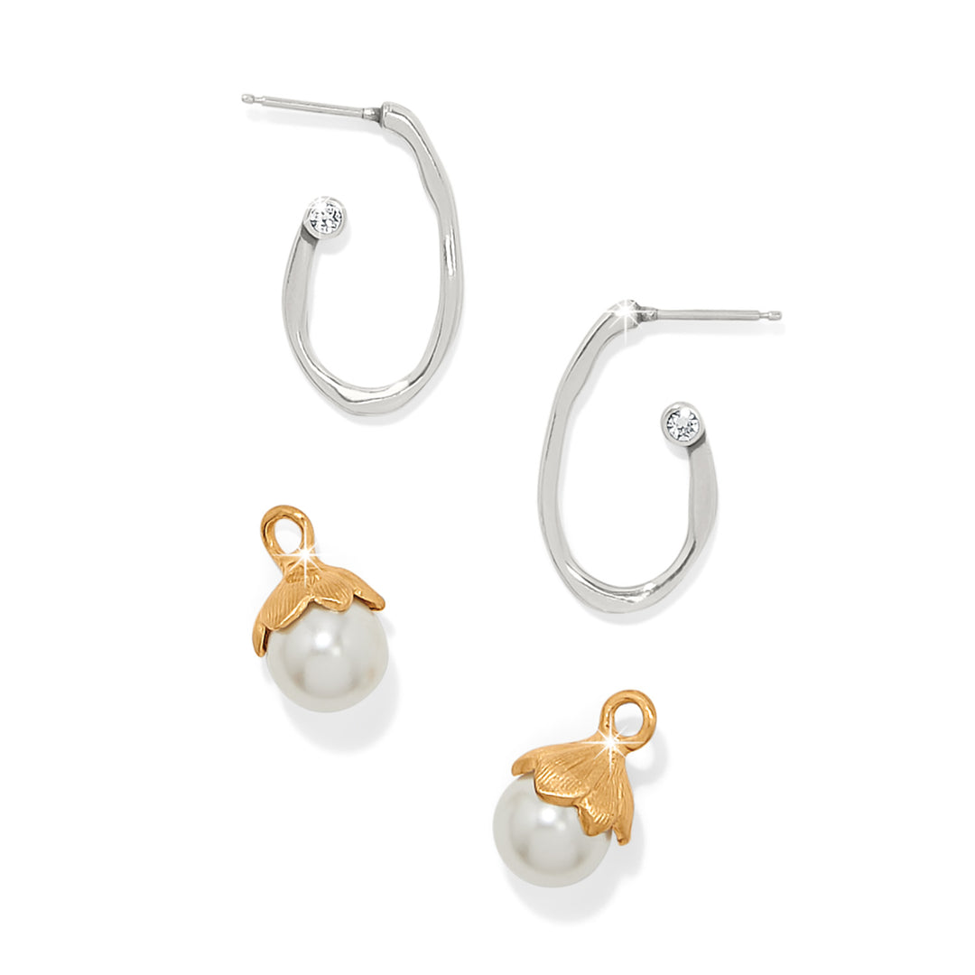 Brighton Everbloom Pearl Drop Earrings - Silver/Gold