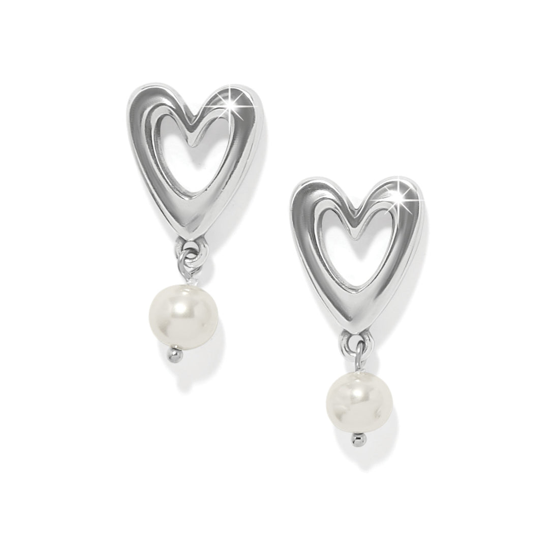 Brighton Cascade Open Heart Pearl Post Drop Earrings