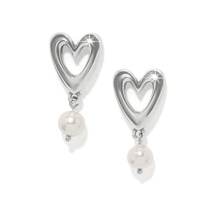 Brighton Cascade Open Heart Pearl Post Drop Earrings