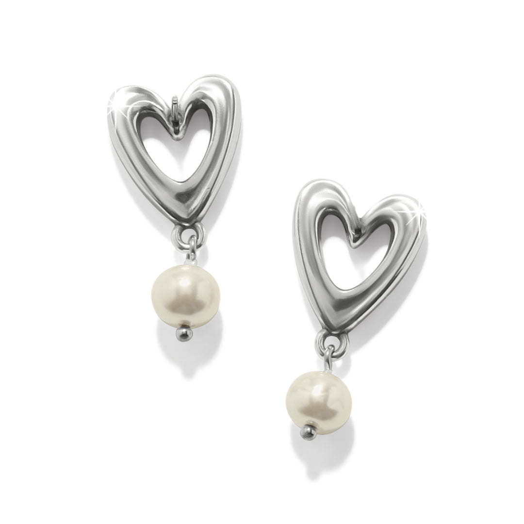 Brighton Cascade Open Heart Pearl Post Drop Earrings