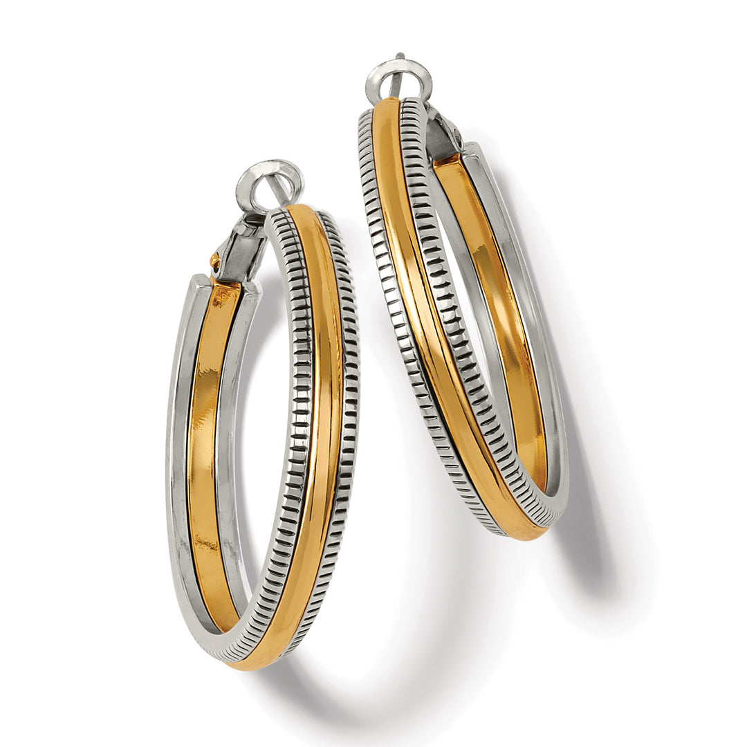 Brighton Interlok Noir Heirloom Hoop Earrings - Gold/Silver