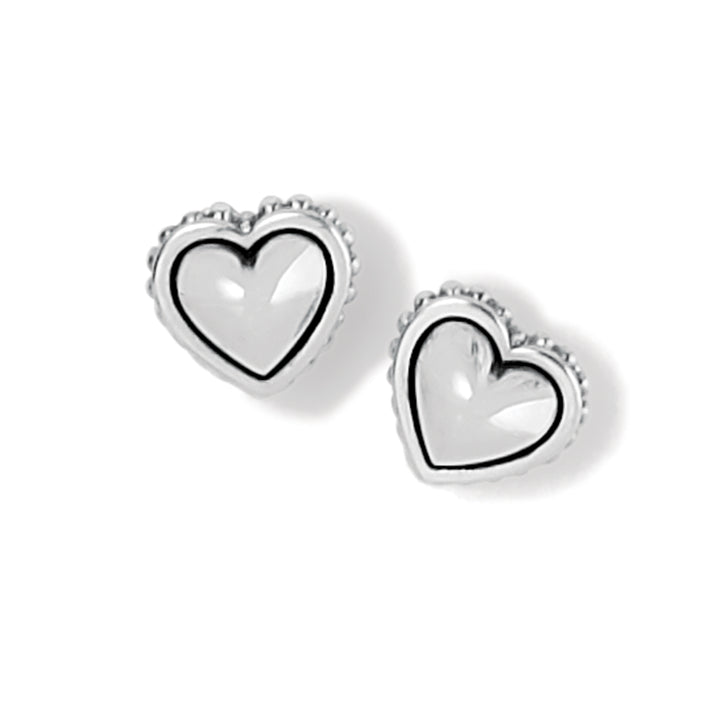 Brighton Pretty Tough Petite Heart Post Earrings Gift Box - Silver