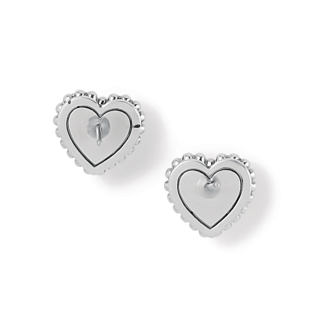 Brighton Pretty Tough Petite Heart Post Earrings Gift Box - Silver