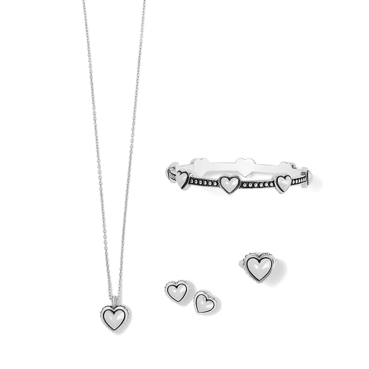 Brighton Pretty Tough Petite Heart Post Earrings Gift Box - Silver