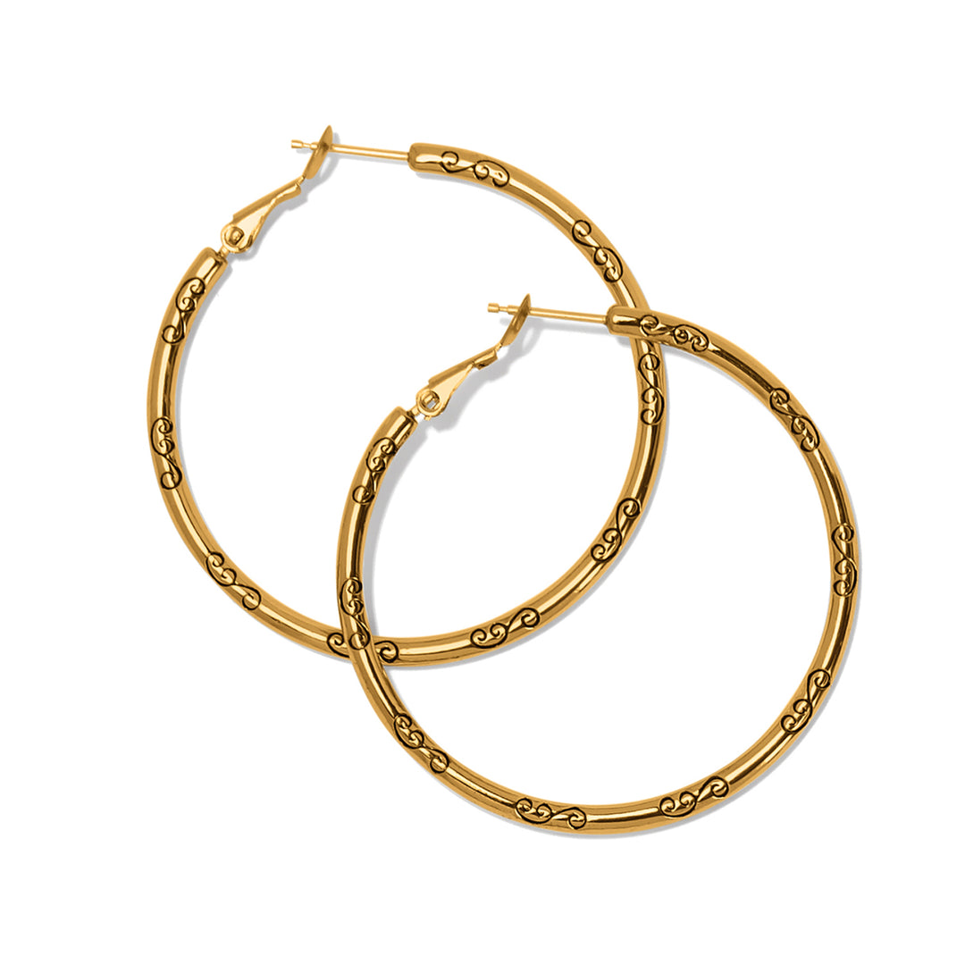 Brighton Large Earring Charm Hoop Post Earrings - Gold