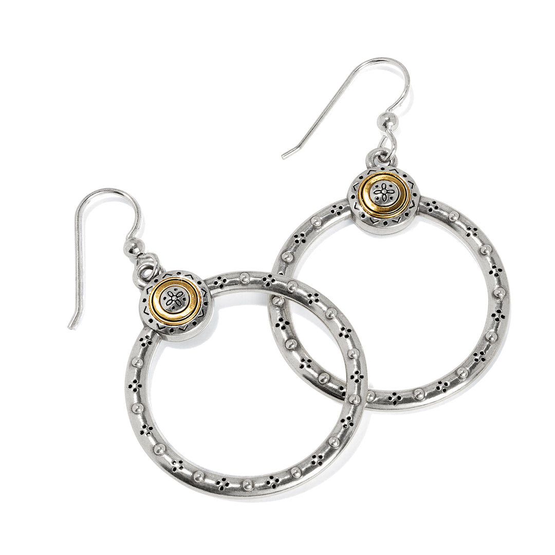 Brighton Mosaic Two Tone French Wire Hoop Earrings