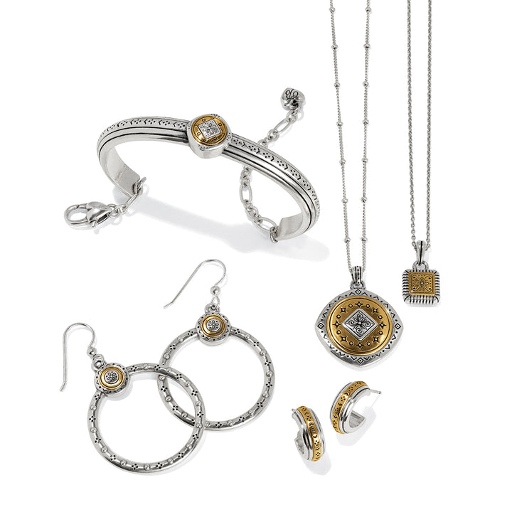 Brighton Mosaic Two Tone Mini Hoop Post Earrings