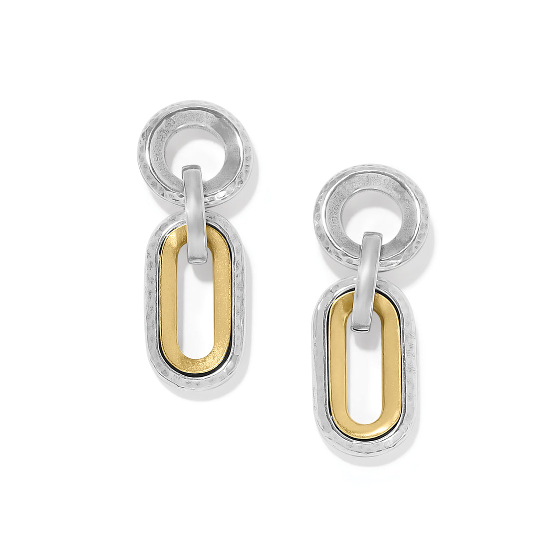 Brighton Medici Two Tone Link Post Drop Earrings