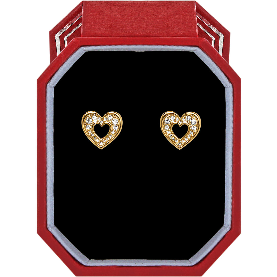 Brighton Enchanting Heart Post Earrings Gift Box - Gold