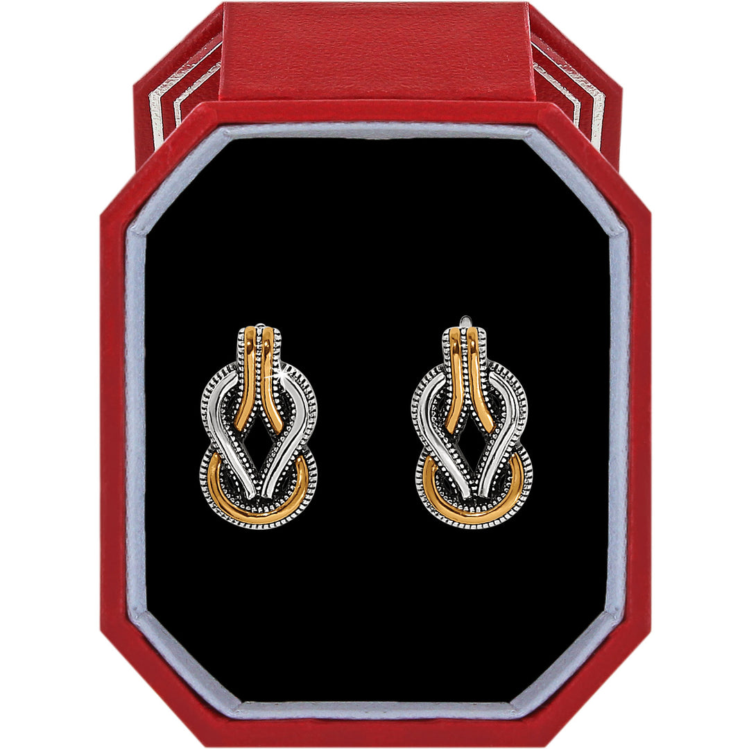 Brighton Interlok Harmony Two Tone Post Earrings Gift Box