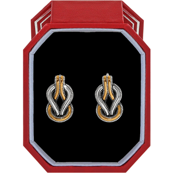 Brighton Interlok Harmony Two Tone Post Earrings Gift Box