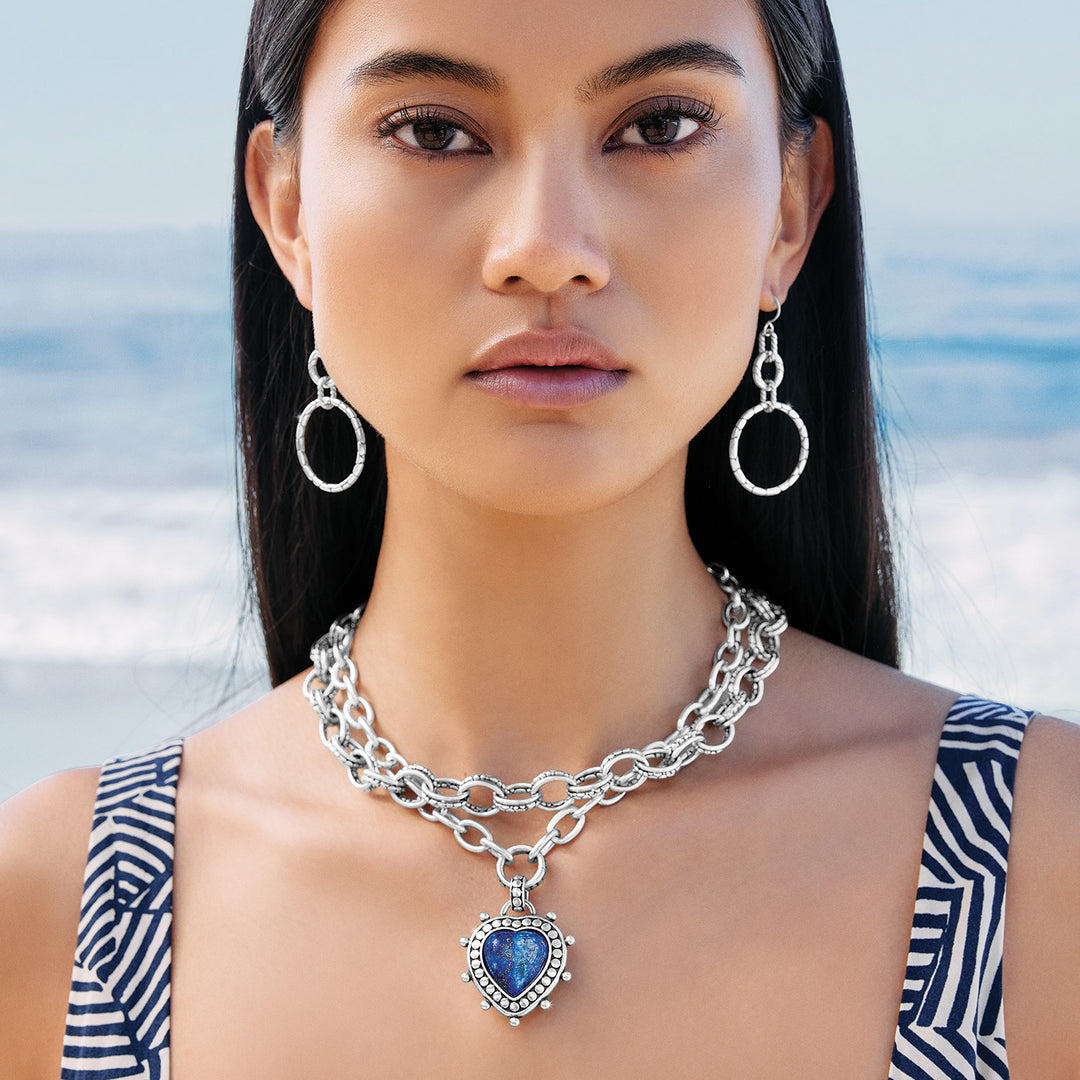 Brighton Pebble Rings French Wire Earrings