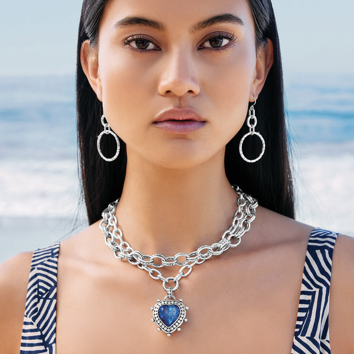 Brighton Pebble Rings French Wire Earrings