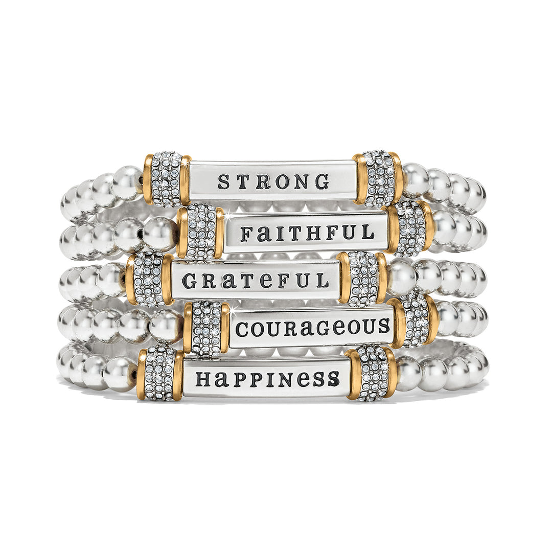 Brighton Meridian Two Tone Stretch Bracelet - Grateful