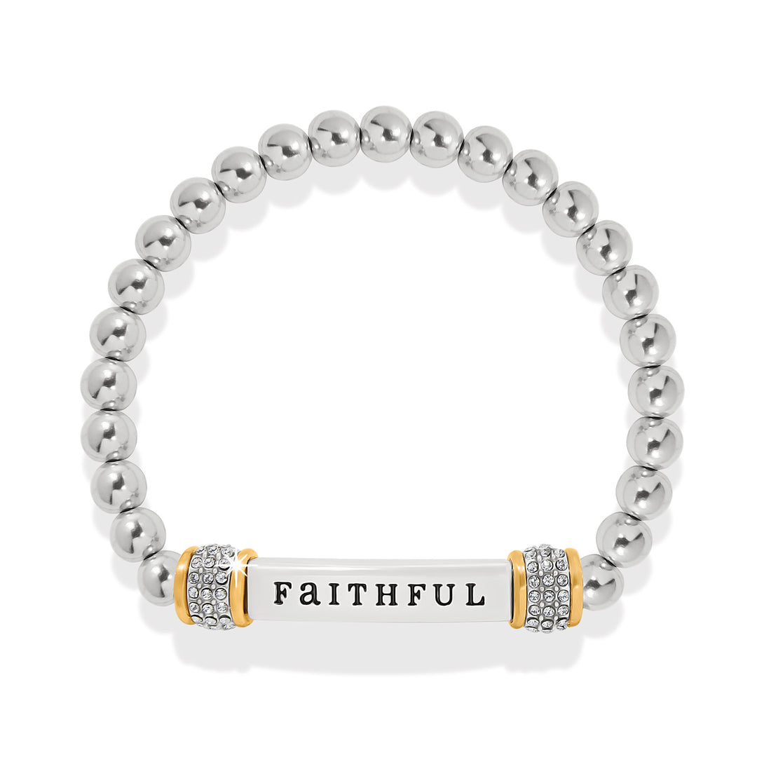 Brighton Meridian Two Tone Stretch Bracelet - Faithful