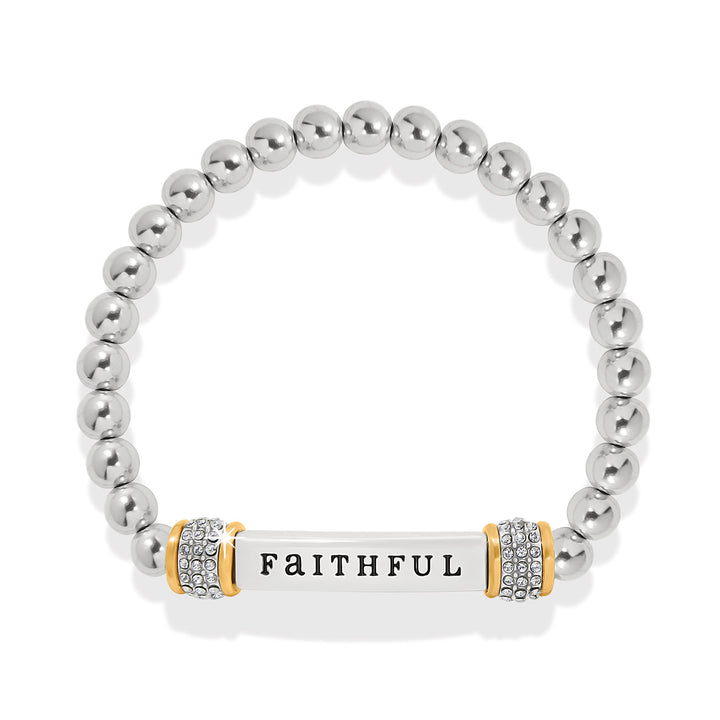 Brighton Meridian Two Tone Stretch Bracelet - Faithful